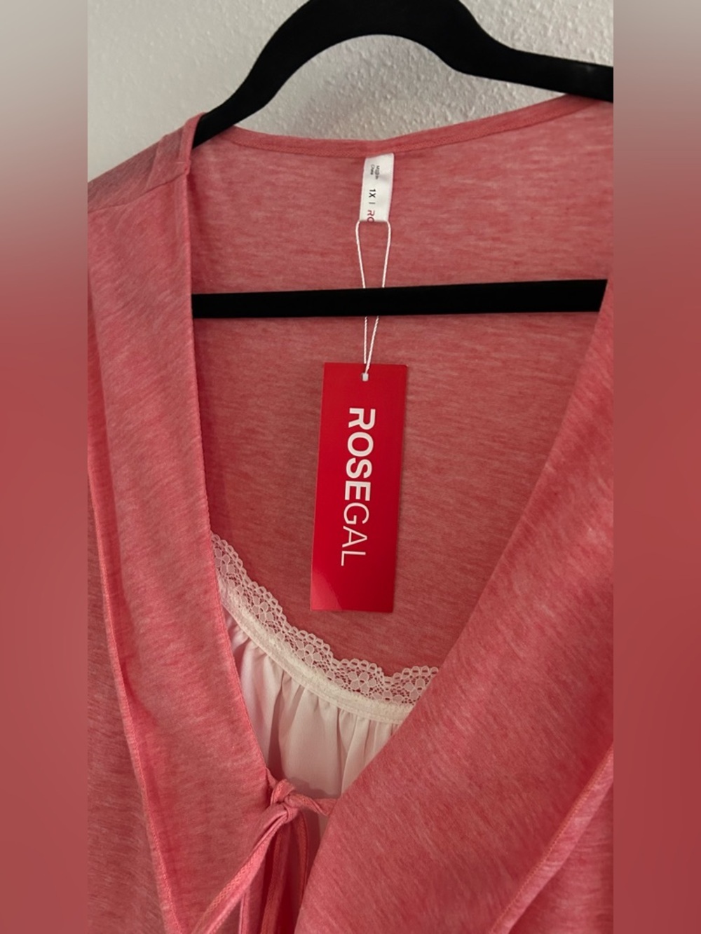 Rosegal Pink Ruffle-Front Top - Picture 2 of 3